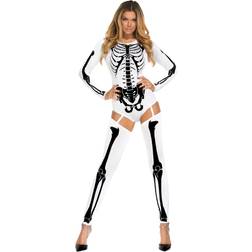 Forplay Adult's White Bad to the Bone Costume Black/White