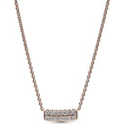 Pandora Necklaces Timeless Pavé Doublerow Bar gold Necklaces for ladies