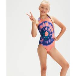 Speedo Badedragt Printed Pulseback Orange/Lilla 13-14 år 158-164 Badetøj