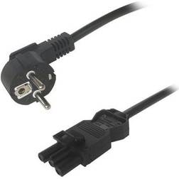 Deltaco GST18 power cable, CEE 7/7 GST18 female, black, 2m