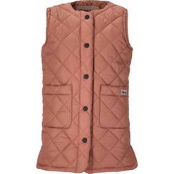 zigzag Maggie Long Quilted Vest NUTMEG