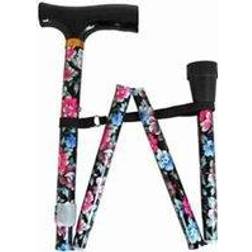 NRS Healthcare Folding Walking Stick Floral