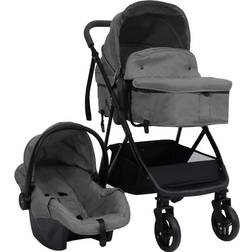 vidaXL 3-in-1 Kinderwagen Hellgrau Und