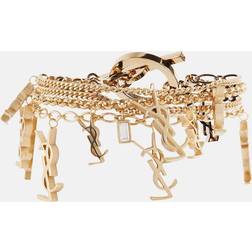 Saint Laurent Cassandre monogram charm bracelet gold