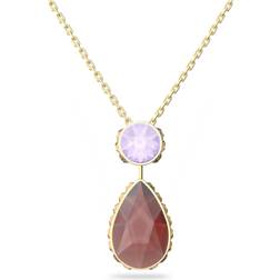 Swarovski Orbita necklace, Drop cut crystal, Multicolored, Gold-tone Finish