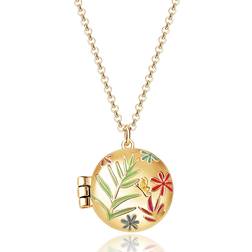 Disney girl's encanto mirabel butterfly yellow plated locket pendant necklace