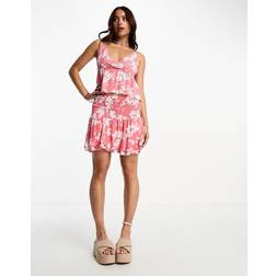 Vero Moda Menny Mini Smock Skirt Georgia Peach AOP: