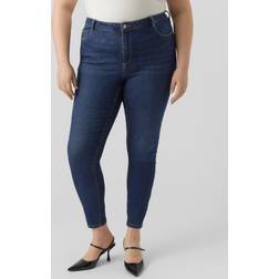 Vero Moda CURVE Damen Vmphia Hr Skinny Gu3113 Curve Noos Jeanshose, Dark Blue Denim, 48W 32L