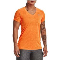 Under Armour Women's Tech Twist V-Neck T-Shirt Starfruit/Orange Blast