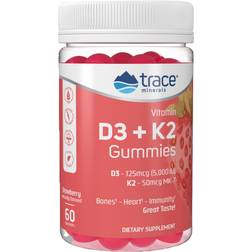 Trace Minerals Research Vitamin D3 + K2 Gummies Strawberry 60 pcs