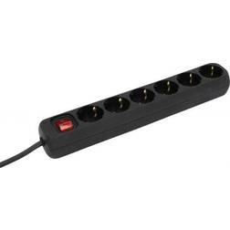 Unitec Steckdosenleiste 6-fach 1,4 mit Schalter, schwarz