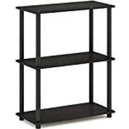 Furinno Turn-N-Tube Display 3-Tier Single, Espresso/Black Book Shelf