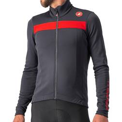 Castelli Puro Long Sleeve Jersey, Dark Grey/Red Reflex