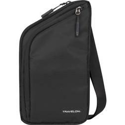 Travelon World Essentials Slim Crossbody-Tasche, schwarz Schwarz 43508-500