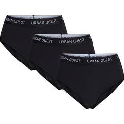 URBAN QUEST Kvinnors 3-pack maxi bambu brev svarta underkläder