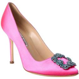 Manolo Blahnik Hangisi 105 Satin - Bright Pink