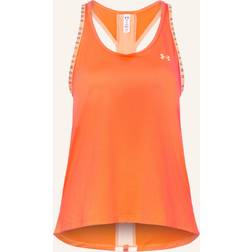 Under Armour Women's Standard Knockout Tank Top, 877 After Burn/Downpour Gray/Orange Tropic