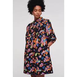 Aligne Glossy Floral-Print Cotton Mini Dress 42/UK