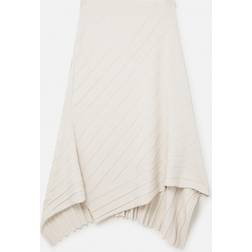 Stella McCartney Asymmetric Rib Knit Skirt, Woman, Cream