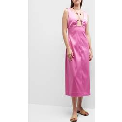 Ganni Double Satin Halterneck Dress Dam Maxi