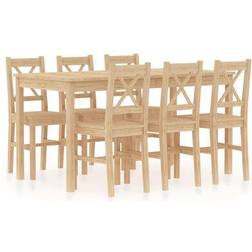 vidaXL Pine Bordsgrupp 70x140cm 7st
