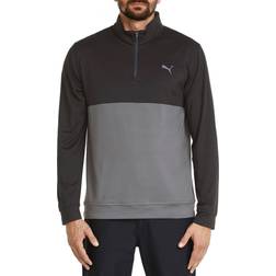 Puma Men's Gamer Colorblock 1/4 Zip Sweater - Black/Quiet Shade