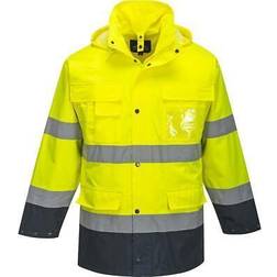 Portwest 3-i-1 parkas, Hi-Vis yellow/marinblå