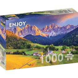 Enjoy Church in Dolomites Mountains 1000 Pieces