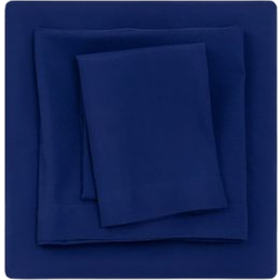 Room Essentials Microfiber Solid Bed Sheet Blue (259.1x228.6)