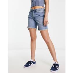 Noisy May Waist Flæse Denimshorts Blå