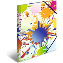 Herma Elasticated Folder A4 Cardboard Colour Blotches