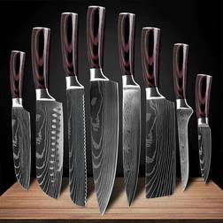 8-piece Premium Japanese Kitchen Damascus