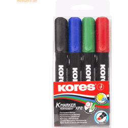 Kores Permanent-Marker K MARKER, Keilspitze, 4er Etui