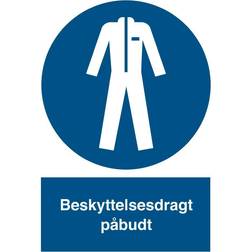 Påbudsskilt Beskyttelsesdragt påbudt A4