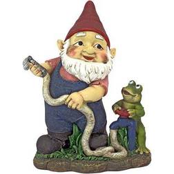 Design Toscano Firefighter Franz & Frog Gnome Statue