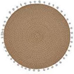 Saro Lifestyle 2802.N15R Pom Pom Place Mat Natural