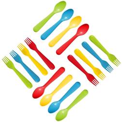 Plastic toddler utensils set 8 kids forks and 8 kids spoons bpa free/dishwasher