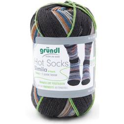 Gründl Sockenwolle Hot Socks Simila 100 g anth. grau-kürbis-blau-kiesel