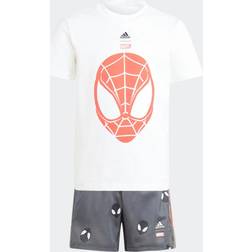 adidas x Marvel Spider-Man sæt med T-shirt og shorts Hvid