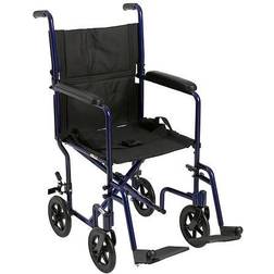 Drive Medical Aluminum Transport Chair, 19' Blue