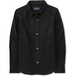 The Children's Place Boys Short Sleeve Oxford Shirt, Black