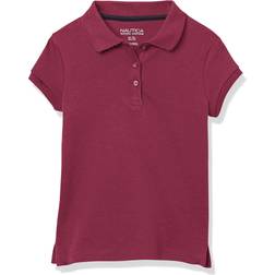 Nautica Girls' Short Sleeve Polo,Burgundy,X-Large16.5/18.5 Plus