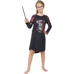 Harry Potter Rainbow Halogram Hermione Raglan Nightgown, Black, 14/16