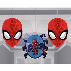 Amscan Spider-Man Webbed Wonder Honeycomb Decorations 3ct