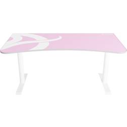 Arozzi Arena Gaming Desk White Pink, höjdjusterbart, heltäckande musmatta med logga - Vit/Rosa