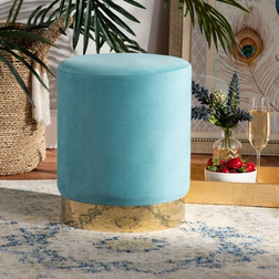 Baxton Studio Chaela Contemporary Luxe Sky Pouffe