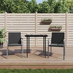 vidaXL Havestole Med Hynder 2 Stk 56 x 59 x 84 cm Polyrattan Sort Havestol