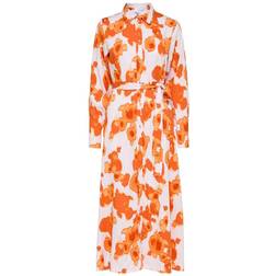 Selected Tryck Skjortklänning Orange