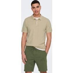 Only & Sons Polo beige vask-Neutral Moonstruck