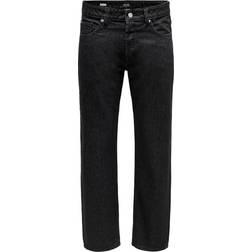 Only & Sons Edge Loose Jeans, Black Denim, W31/L34